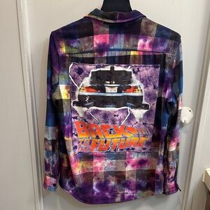 Back to the future upcycled flannel tee tie dyed made by me